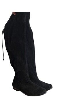 Paul Green Pull On Suede Over the Knee Riding Boots Size UK 6.5 US 9 Goth Pirate